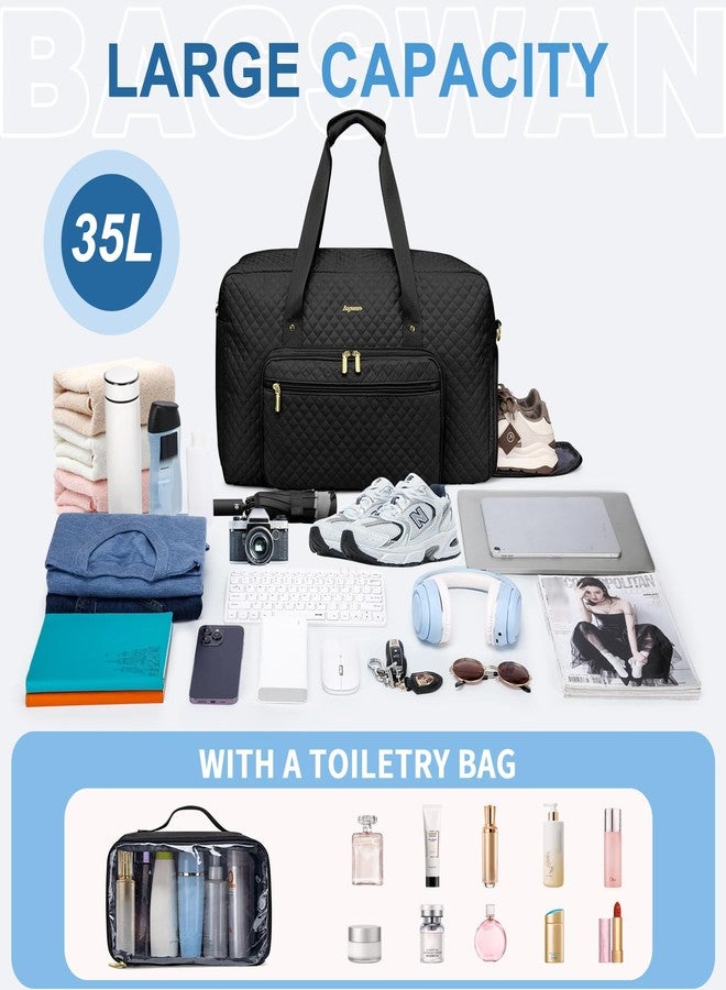bagswan Large Weekender Travel Duffle Bag - With Shoe Compartment Weekender Bags for Womens Carry on Overnight Bag with Toiletry Bag Gym Duffel Bags with Wet Pocket Hospital Bags for Women Labor and Delivery - Image 3